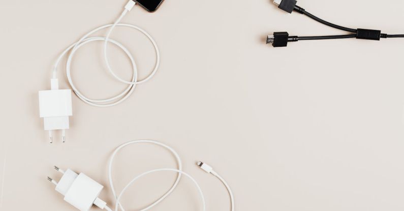 Chargers - Top View of Cables and Chargers on Table