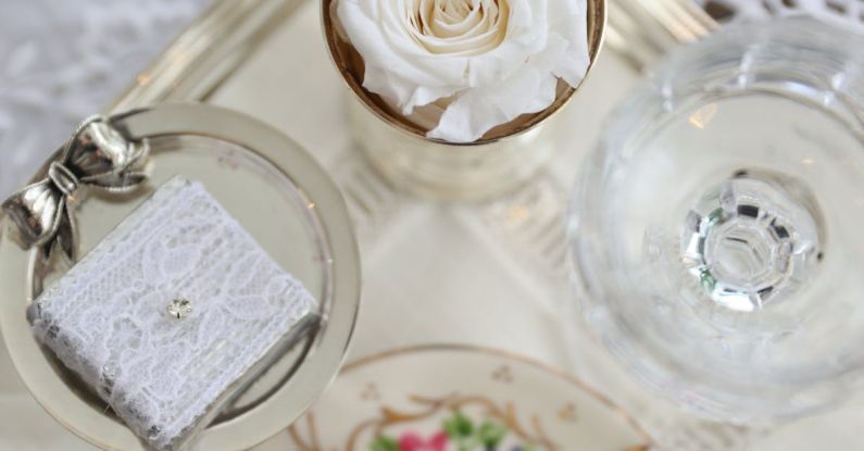 Water Flossers - A tray with a cup of coffee and a flower