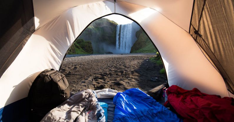 Sleeping Bags - Waterfall Seen from Tent